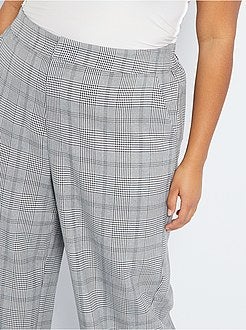Pantalon large à carreaux - Kiabi
