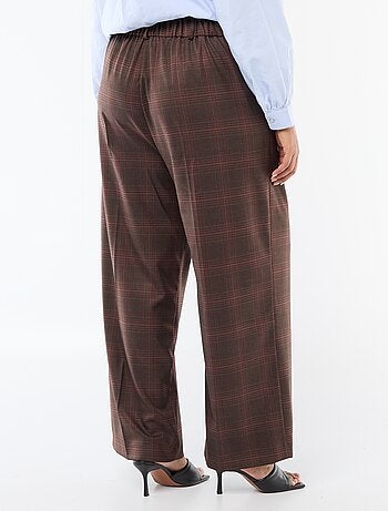 Pantalon large à carreaux