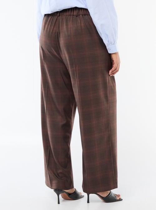Pantalon large à carreaux - Kiabi