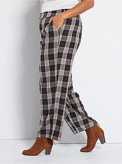 Pantalon large à carreaux - Kiabi