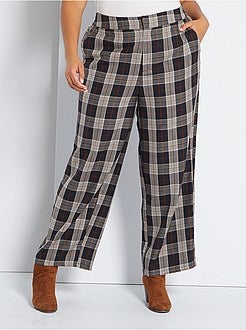 Pantalon large à carreaux - Kiabi