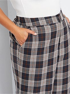 Pantalon large à carreaux - Kiabi