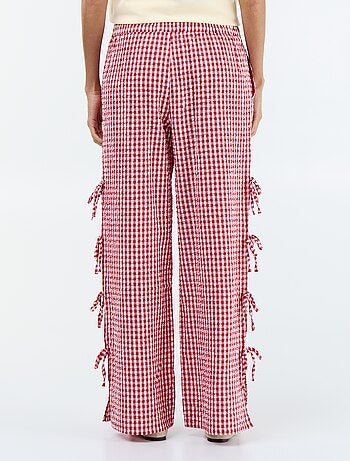Pantalon large à carreaux vichy