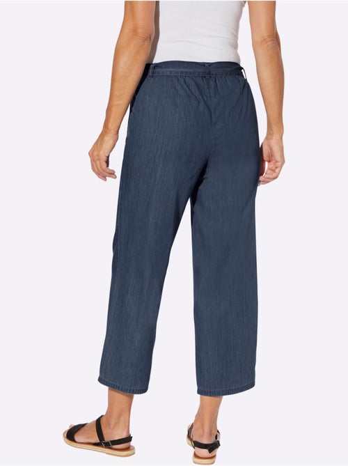 Pantalon large à ceinture élastique avec lien et deux poches - Taille standard - Moda Vilona - Kiabi