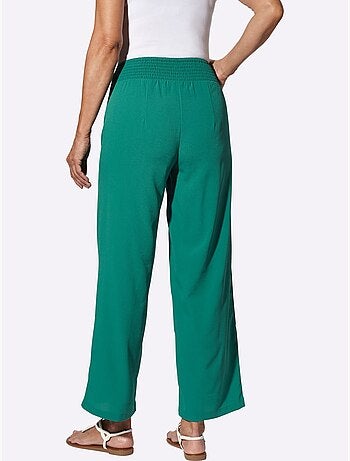 Pantalon large à ceinture smockée et longueur chevilles - Taille standard - Moda Vilona