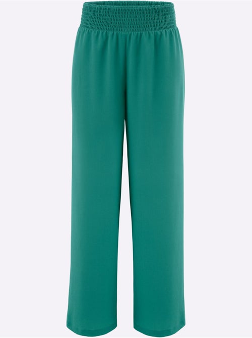 Pantalon large à ceinture smockée et longueur chevilles - Taille standard - Moda Vilona - Kiabi Pantalon large à ceinture smockée et longueur chevilles - Taille standard - Moda Vilona - Kiabi