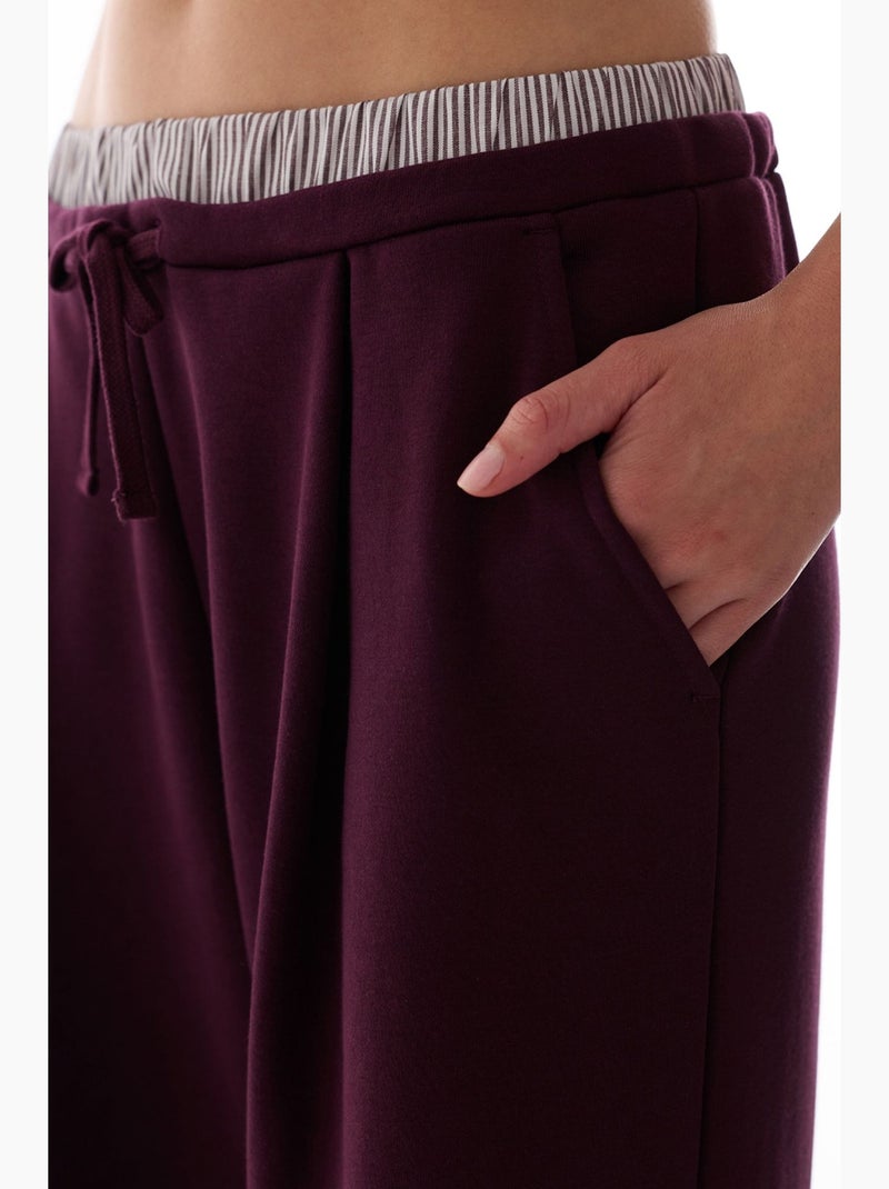 Pantalon large à couches penti Rouge bordeaux - Kiabi