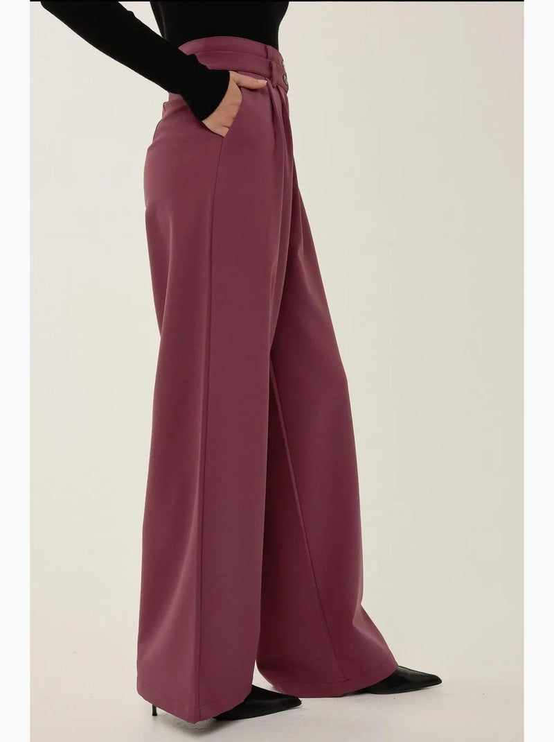 Pantalon large à double taille hiccup Rouge bordeaux - Kiabi