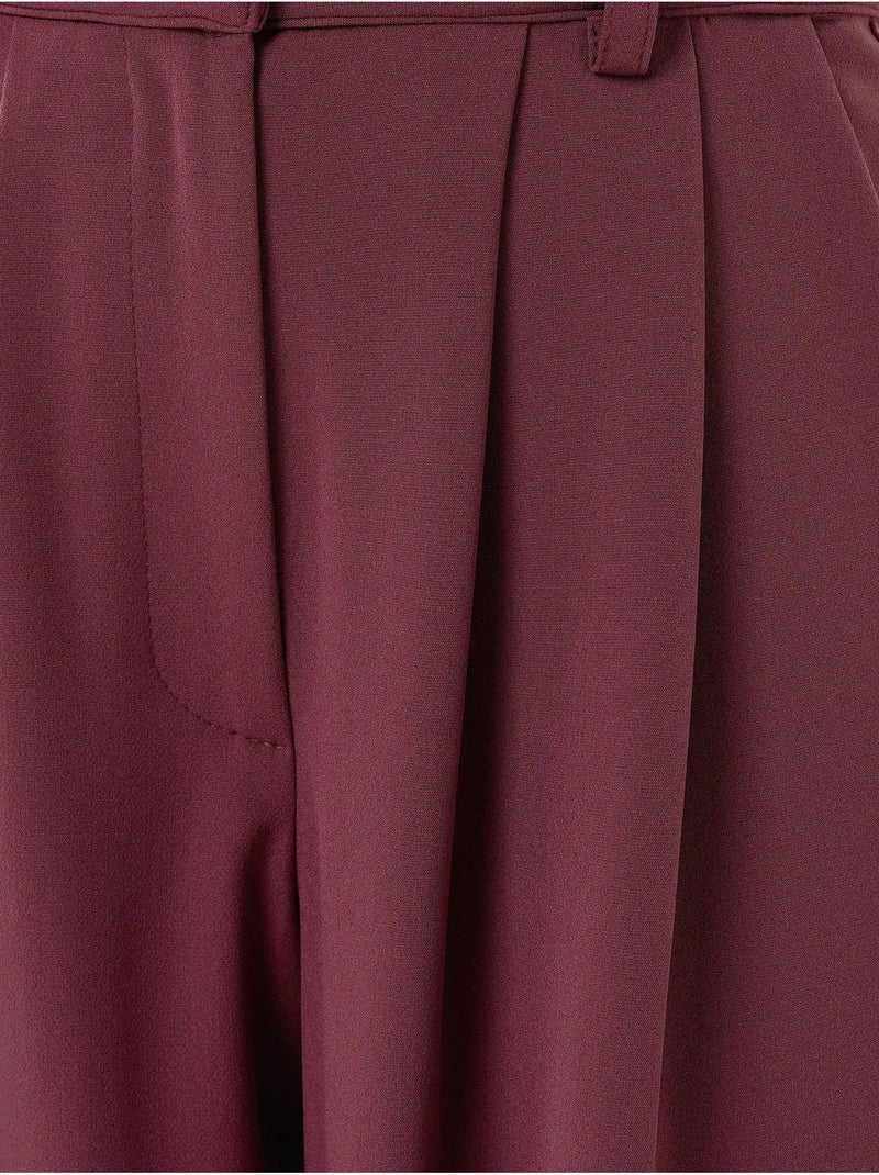 Pantalon large à double taille Rouge bordeaux - Kiabi