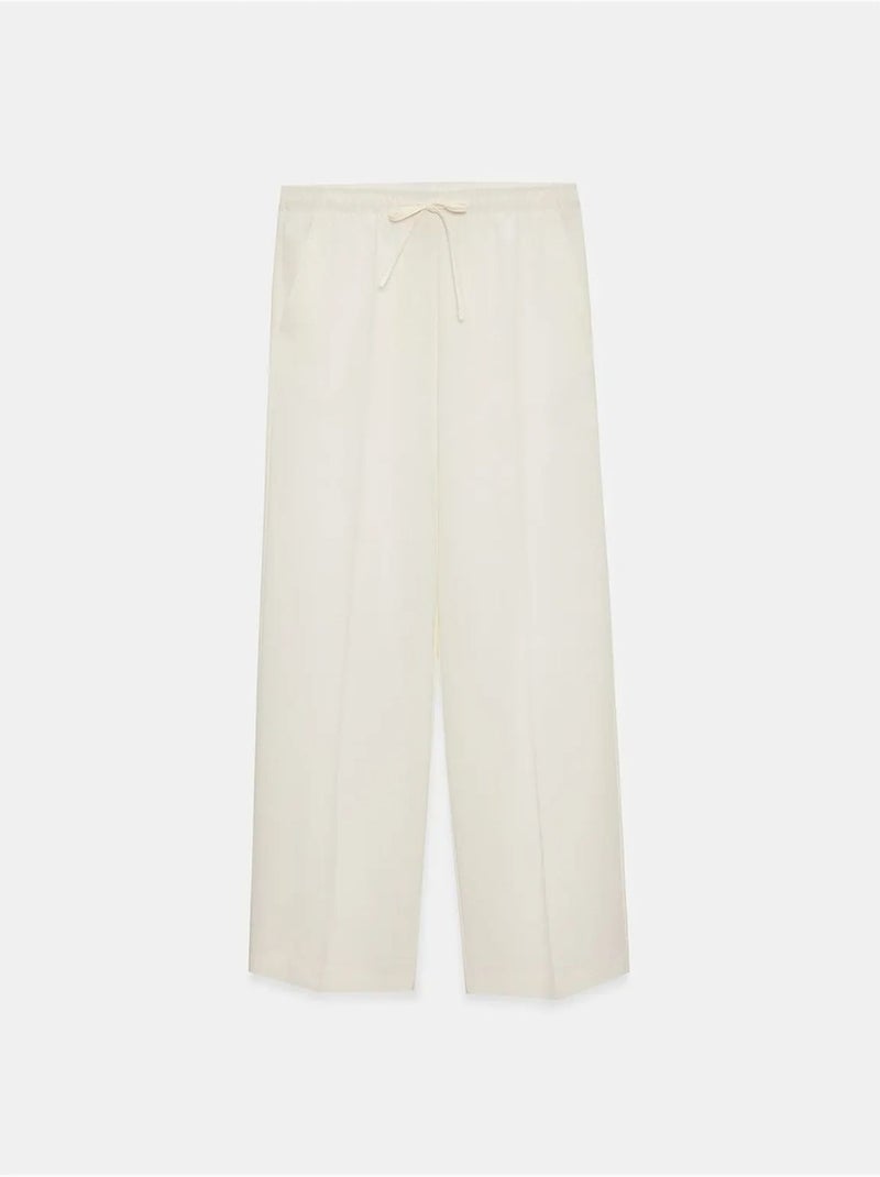 Pantalon large à enfiler dilvin Blanc - Kiabi