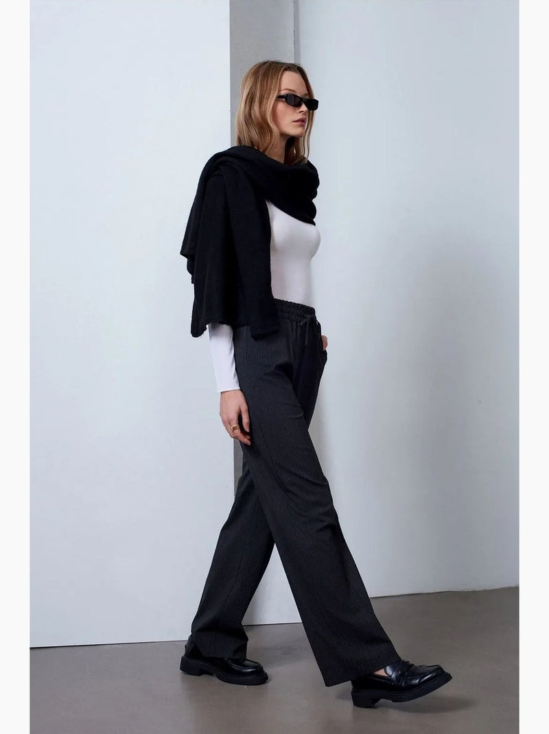 Pantalon large à enfiler dilvin Gris Noir - Kiabi