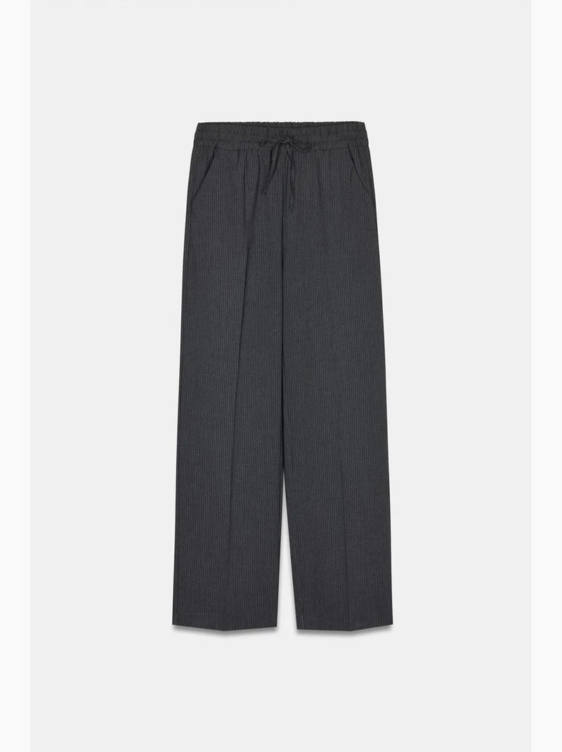 Pantalon large à enfiler dilvin Gris Noir - Kiabi