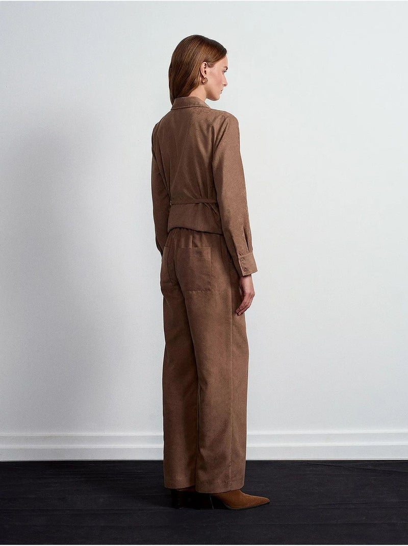 Pantalon large à enfiler dilvin Marron - Kiabi