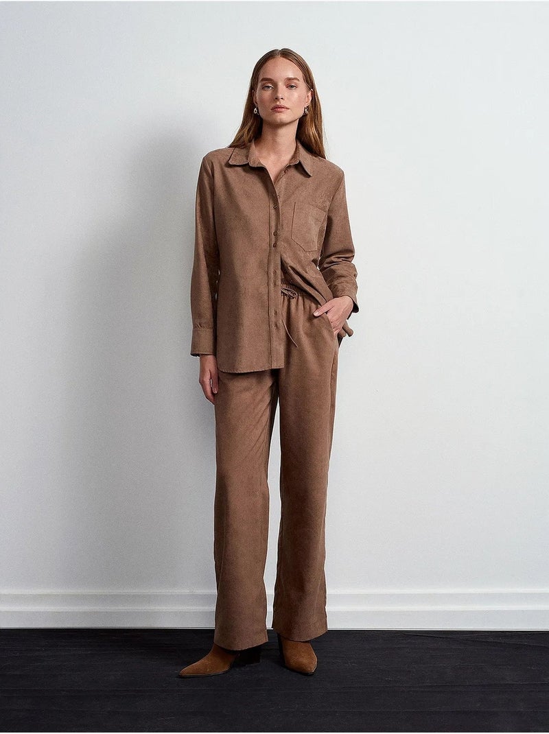 Pantalon large à enfiler dilvin Marron - Kiabi