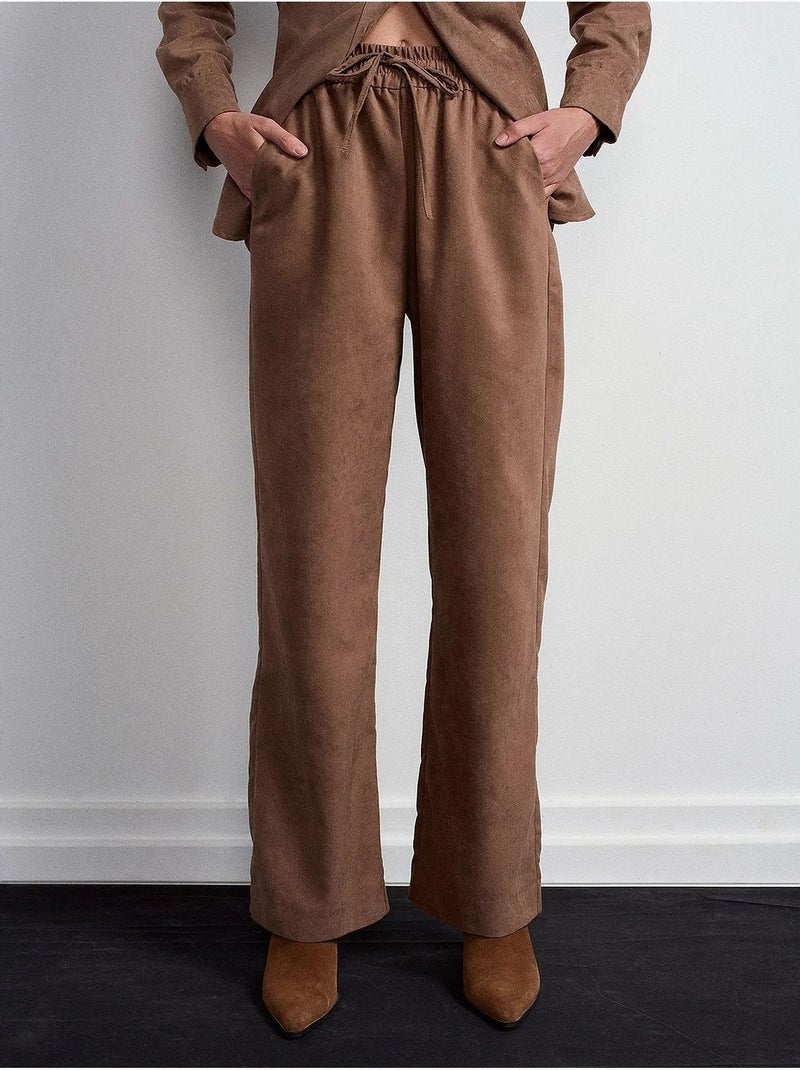Pantalon large à enfiler dilvin Marron - Kiabi