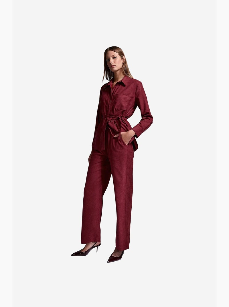 Pantalon large à enfiler dilvin Rouge bordeaux - Kiabi