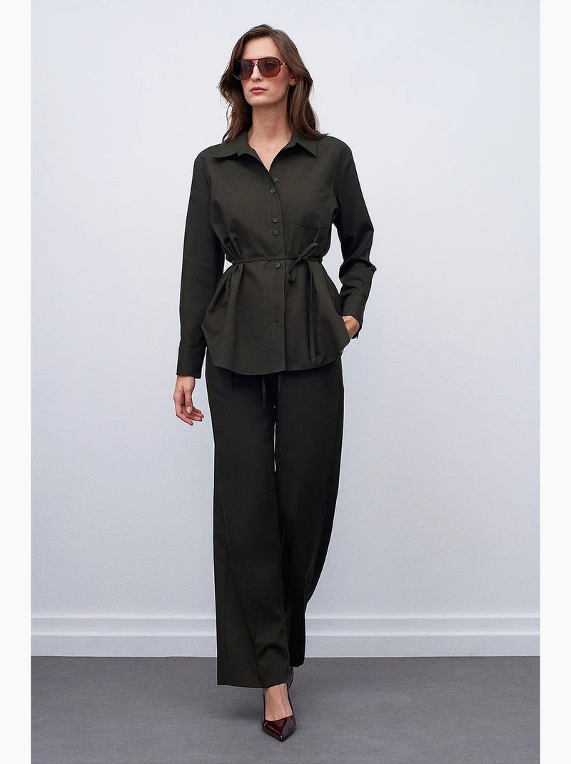 Pantalon large à enfiler dilvin Vert kaki - Kiabi