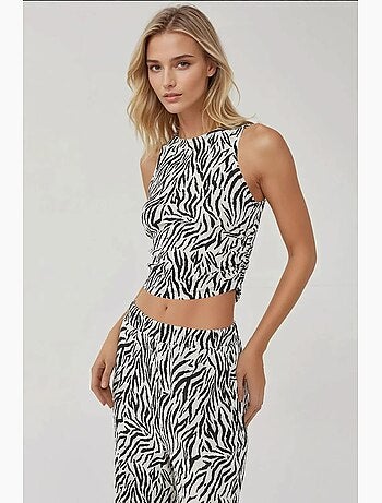 Pantalon large à imprimé zèbre hiccup