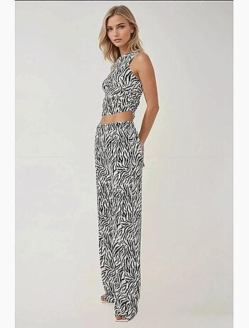 Pantalon large à imprimé zèbre hiccup