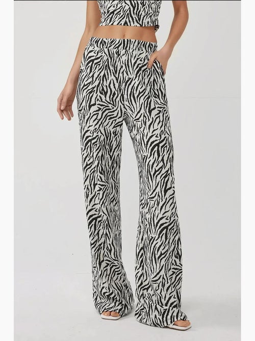Pantalon large à imprimé zèbre hiccup - Kiabi Pantalon large à imprimé zèbre hiccup - Kiabi