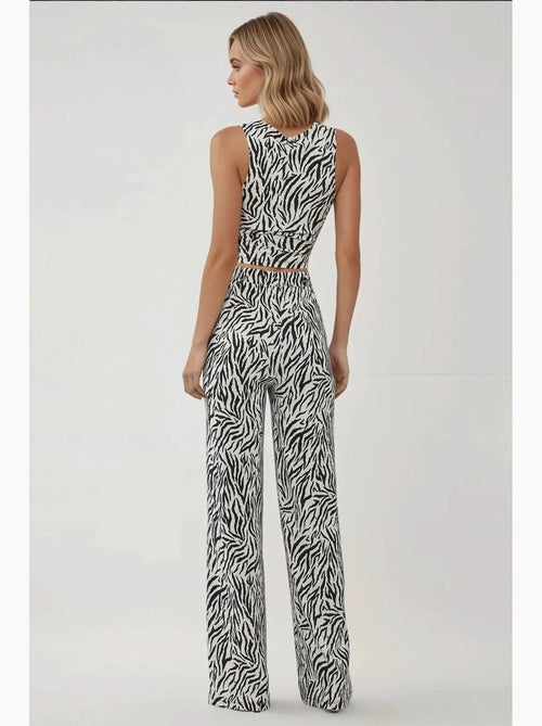 Pantalon large à imprimé zèbre hiccup - Kiabi Pantalon large à imprimé zèbre hiccup - Kiabi