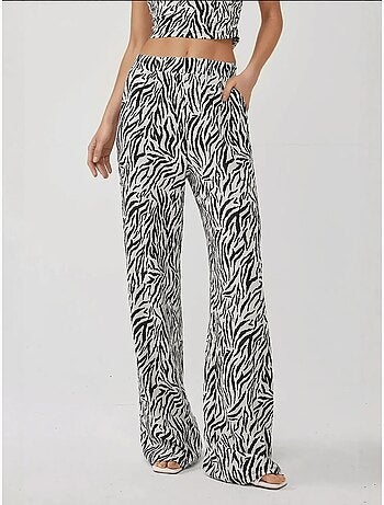 Pantalon large à imprimé zèbre
