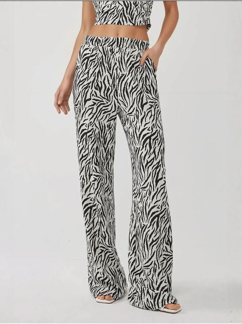 Pantalon large à imprimé zèbre - Kiabi Pantalon large à imprimé zèbre - Kiabi