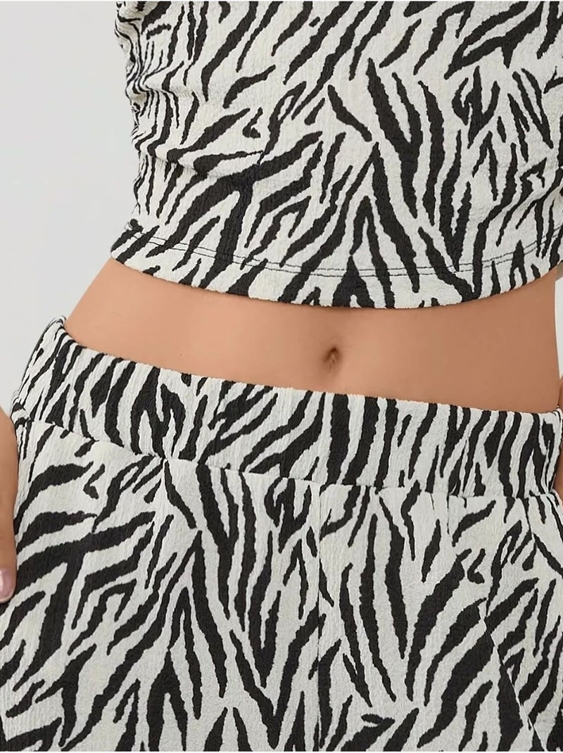 Pantalon large à imprimé zèbre Multicolore - Kiabi