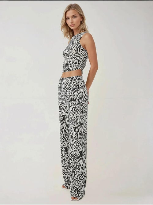 Pantalon large à imprimé zèbre - Kiabi Pantalon large à imprimé zèbre - Kiabi