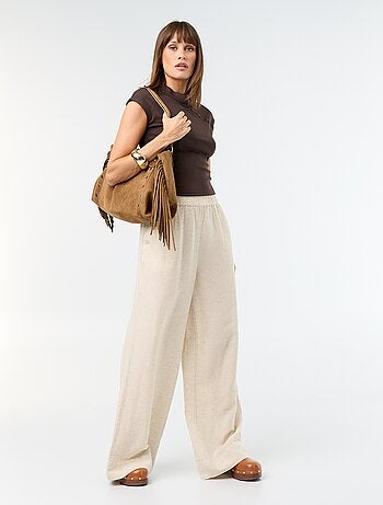 Pantalon large à la taille élastiquée