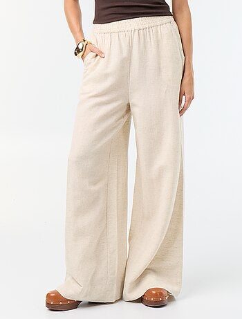 Pantalon large à la taille élastiquée