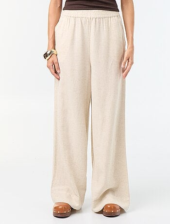 Pantalon large à la taille élastiquée