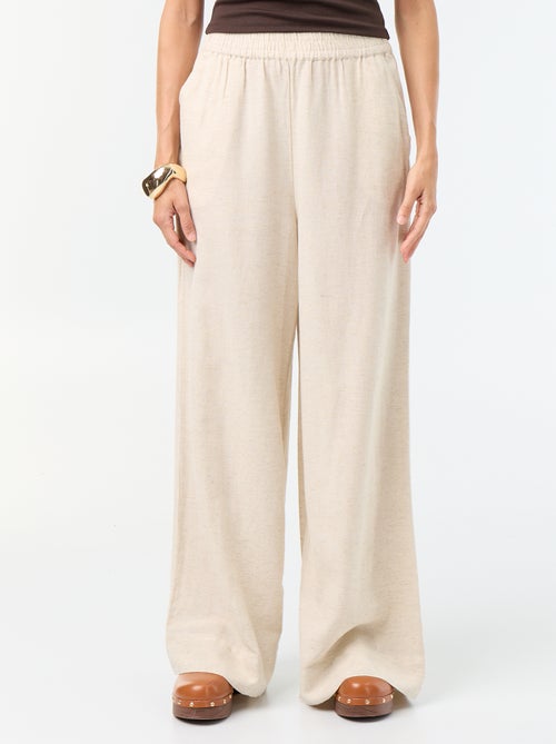 Pantalon large à la taille élastiquée - Kiabi