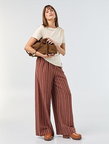 Pantalon large à la taille élastiquée