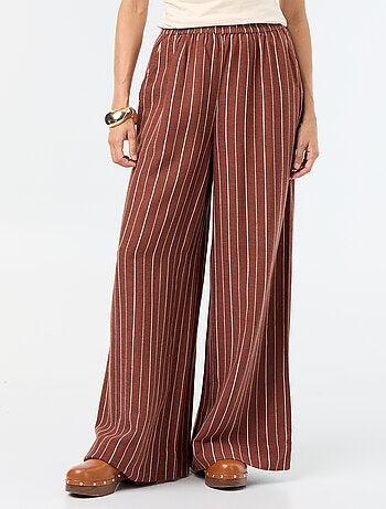 Pantalon large à la taille élastiquée