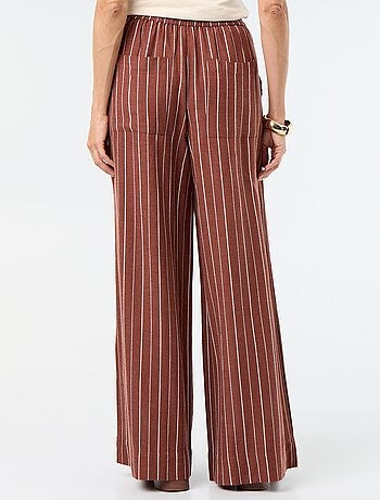 Pantalon large à la taille élastiquée