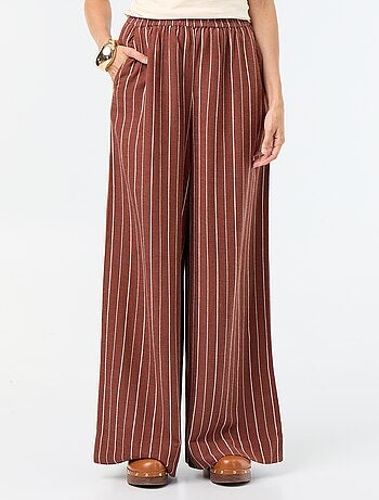 Pantalon large à la taille élastiquée