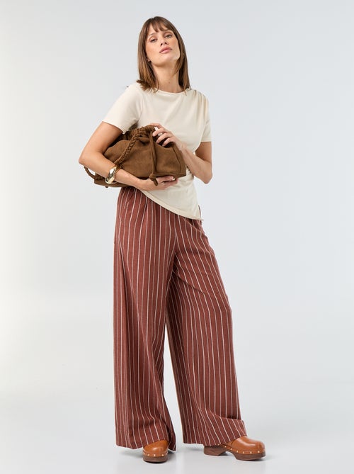 Pantalon large à la taille élastiquée - Kiabi