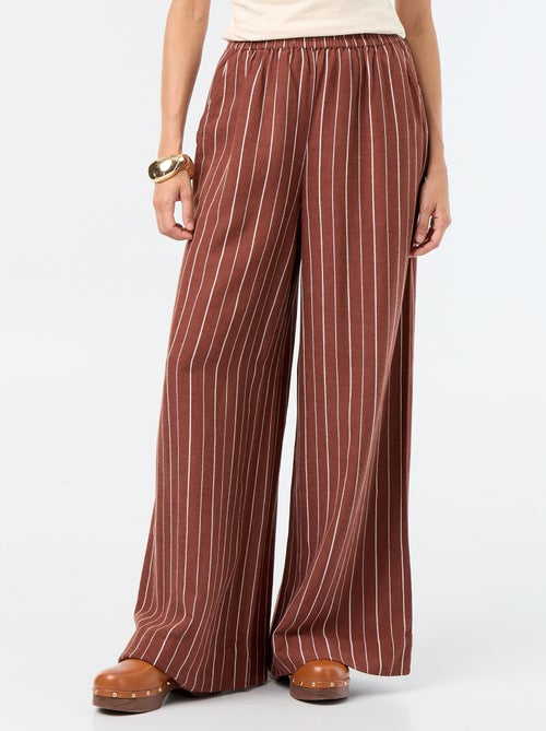 Pantalon large à la taille élastiquée - Kiabi