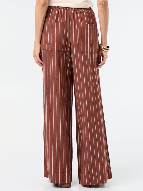 Pantalon large à la taille élastiquée - Kiabi