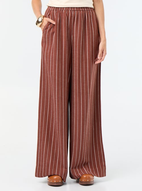 Pantalon large à la taille élastiquée - Kiabi