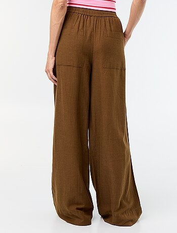 Pantalon large à la taille élastiquée