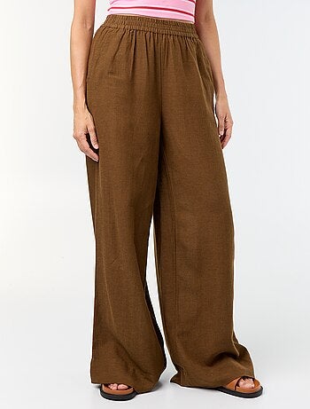 Pantalon large à la taille élastiquée