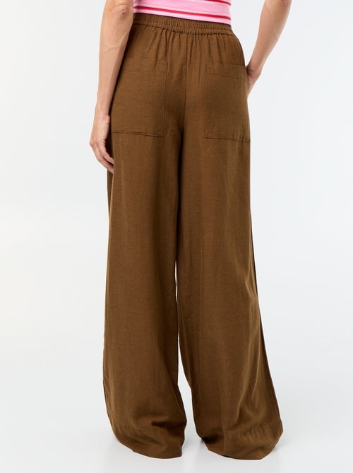 Pantalon large à la taille élastiquée - Kiabi