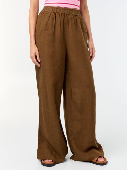 Pantalon large à la taille élastiquée - Kiabi