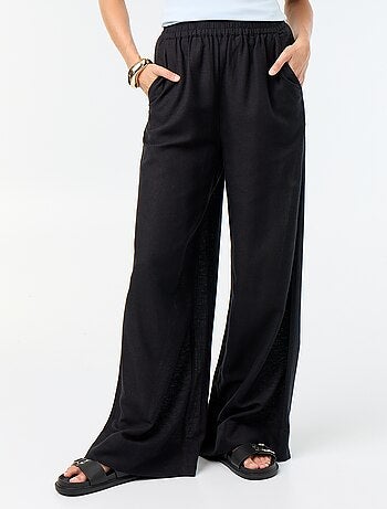 Pantalon large à la taille élastiquée