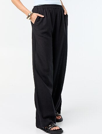 Pantalon large à la taille élastiquée