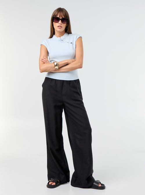 Pantalon large à la taille élastiquée - Kiabi