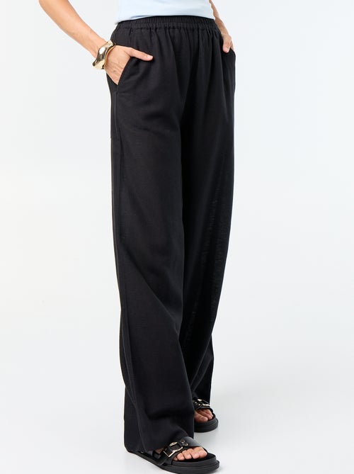 Pantalon large à la taille élastiquée - Kiabi