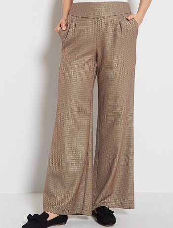 Pantalon large à micro motifs - Kiabi